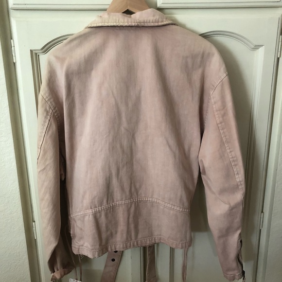 Free People Oversized Pink Blush Denim Jacket - Picture 6 of 6